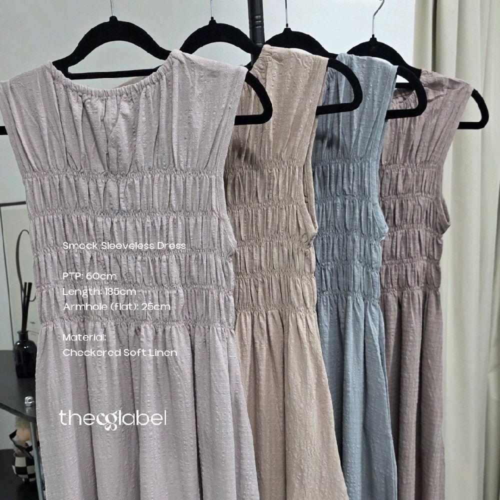 Smock Sleeveless Dress (THECGLABEL - Checkered Linen Material)