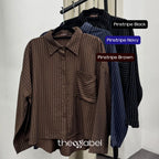 Boxy Shirt V.1 (by thecglabel - Stripes Linen Woven Material)