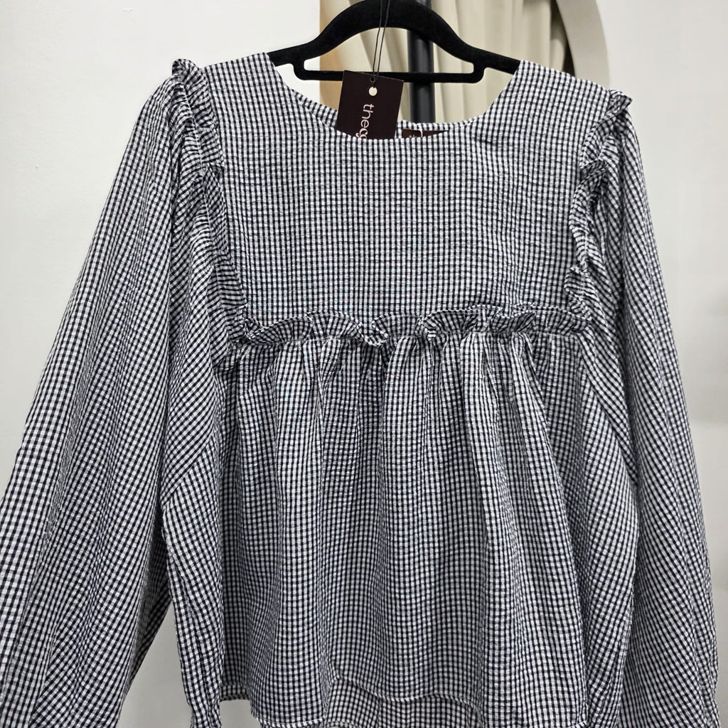 Serina Cropped Blouse (CGLABEL - Seersucker)