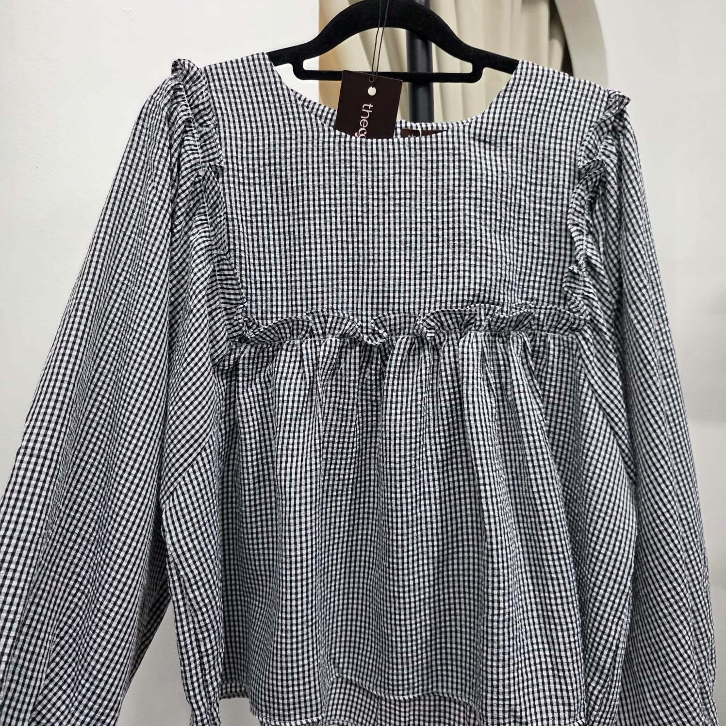 Serina Cropped Blouse (CGLABEL - Seersucker)
