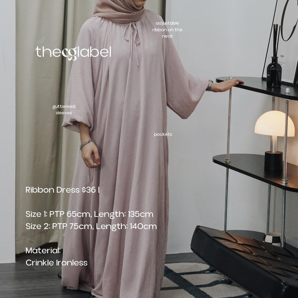 Ribbon Dress (CGLABEL - Crinkle Series) maxi