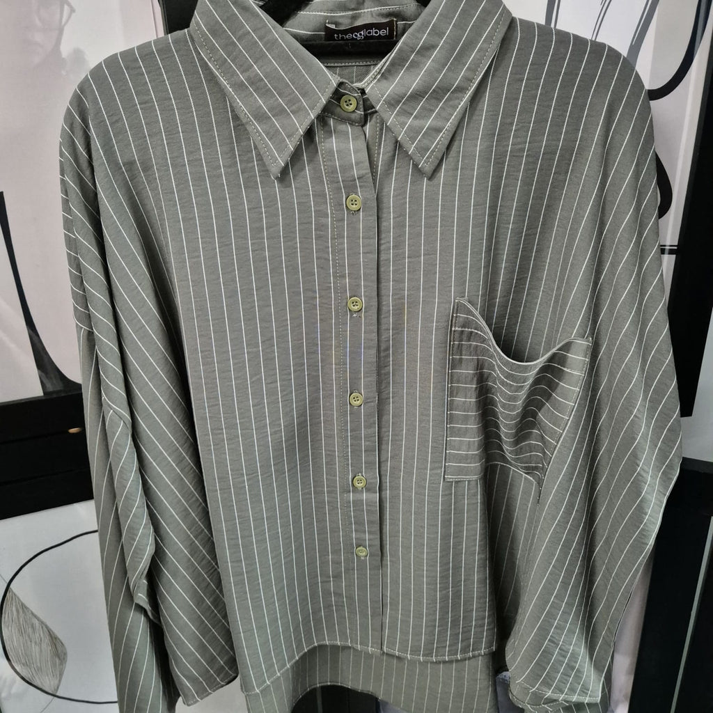 Boxy Shirt V.1 (by thecglabel - Stripes Linen Woven Material)