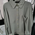 Boxy Shirt V.1 (by thecglabel - Stripes Linen Woven Material)