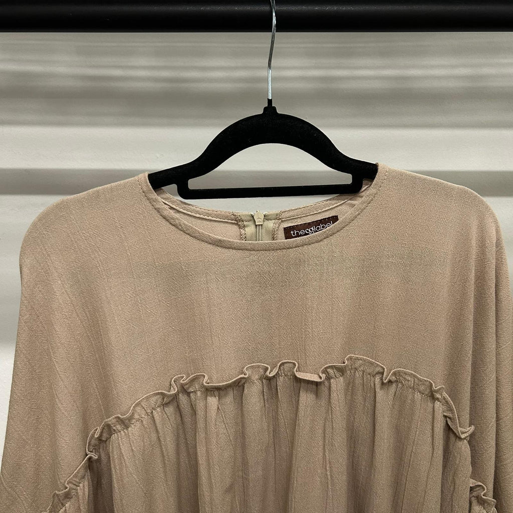 Santorini Ruffle Dress (CGLABEL - Linen Crinkle)