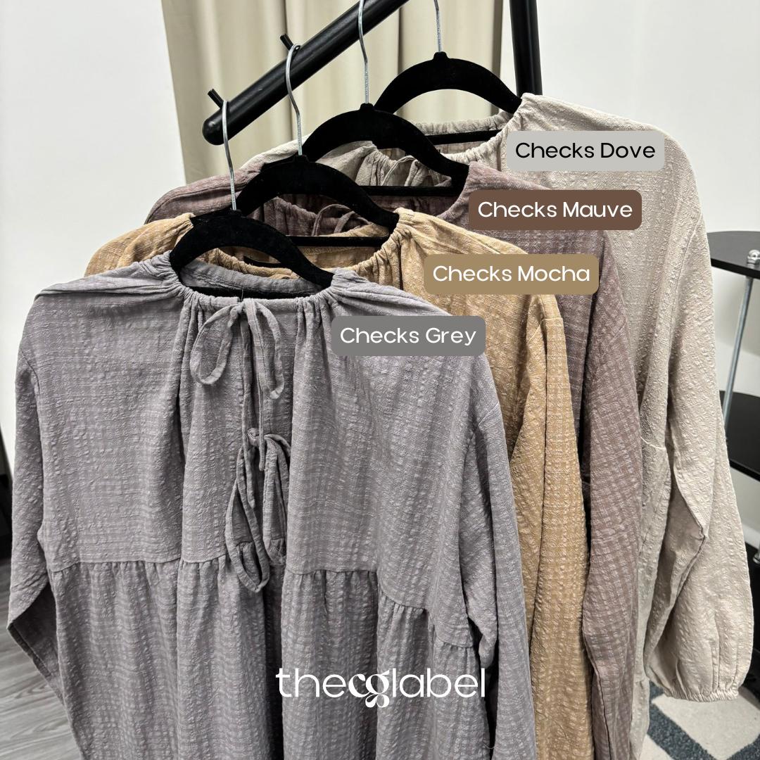 Babydoll Oversized Top (By thecglabel- Checkered Linen)
