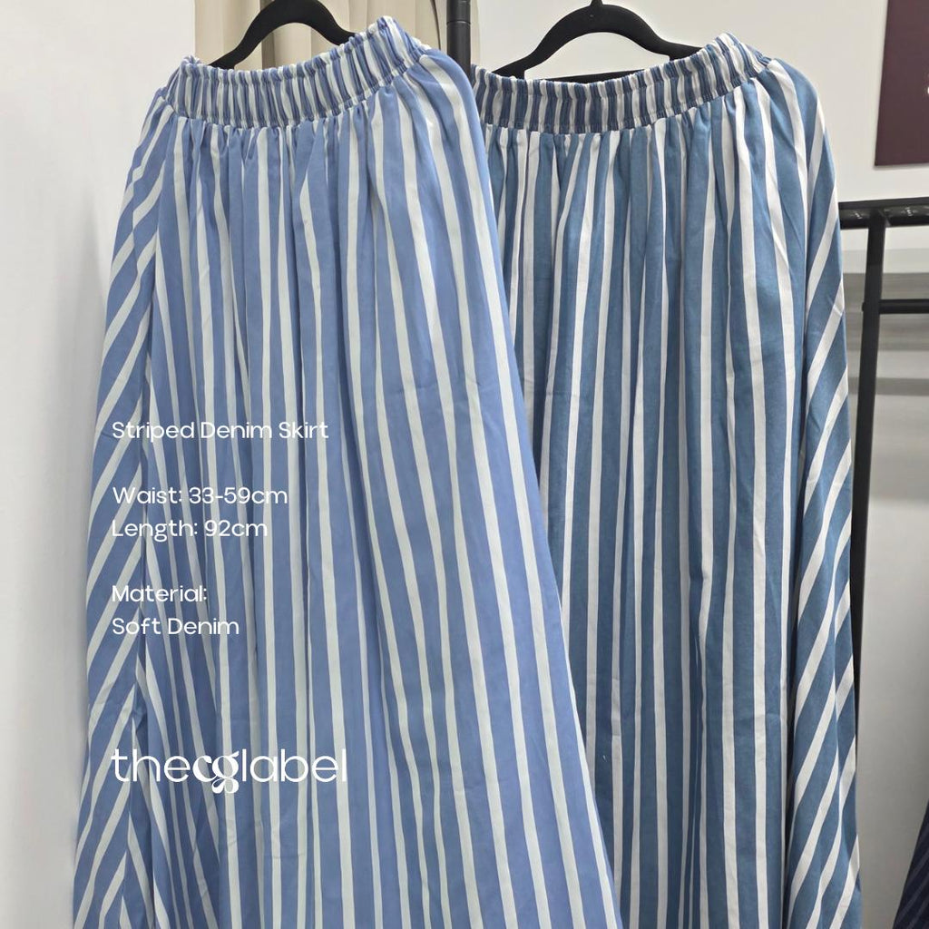 Stripe Denim Skirt (Curated Series)