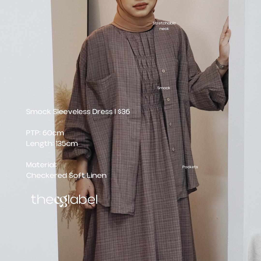 Smock Sleeveless Dress (CGLABEL - Checkered Linen)