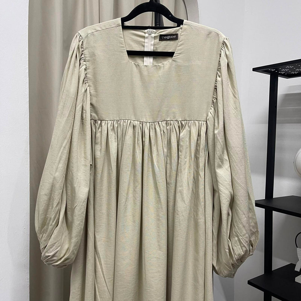 Amani Puffy Sleeve Dress (CGLABEL - Cotton Linen)
