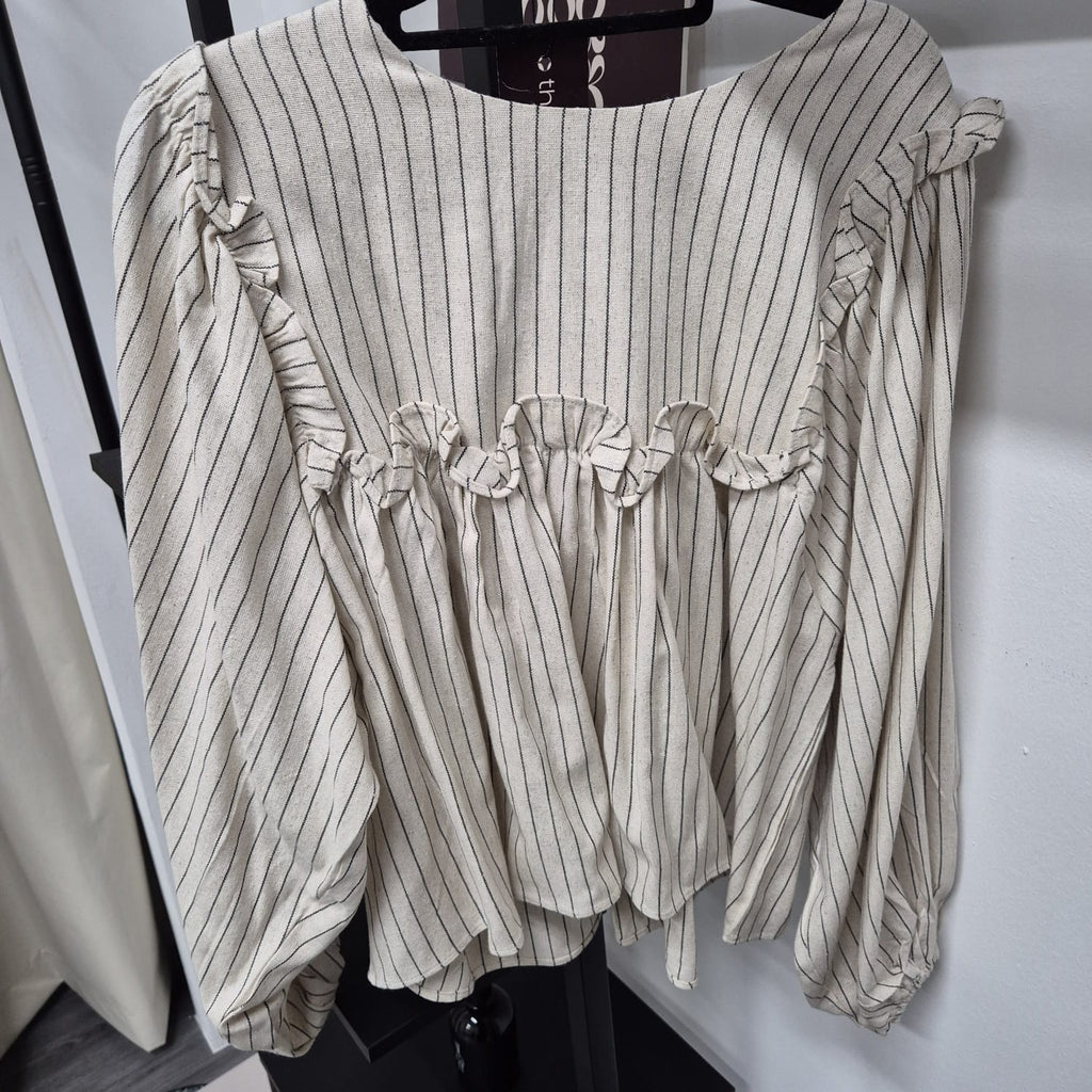 Serina Cropped Blouse (CGLABEL - Coarse Linen)