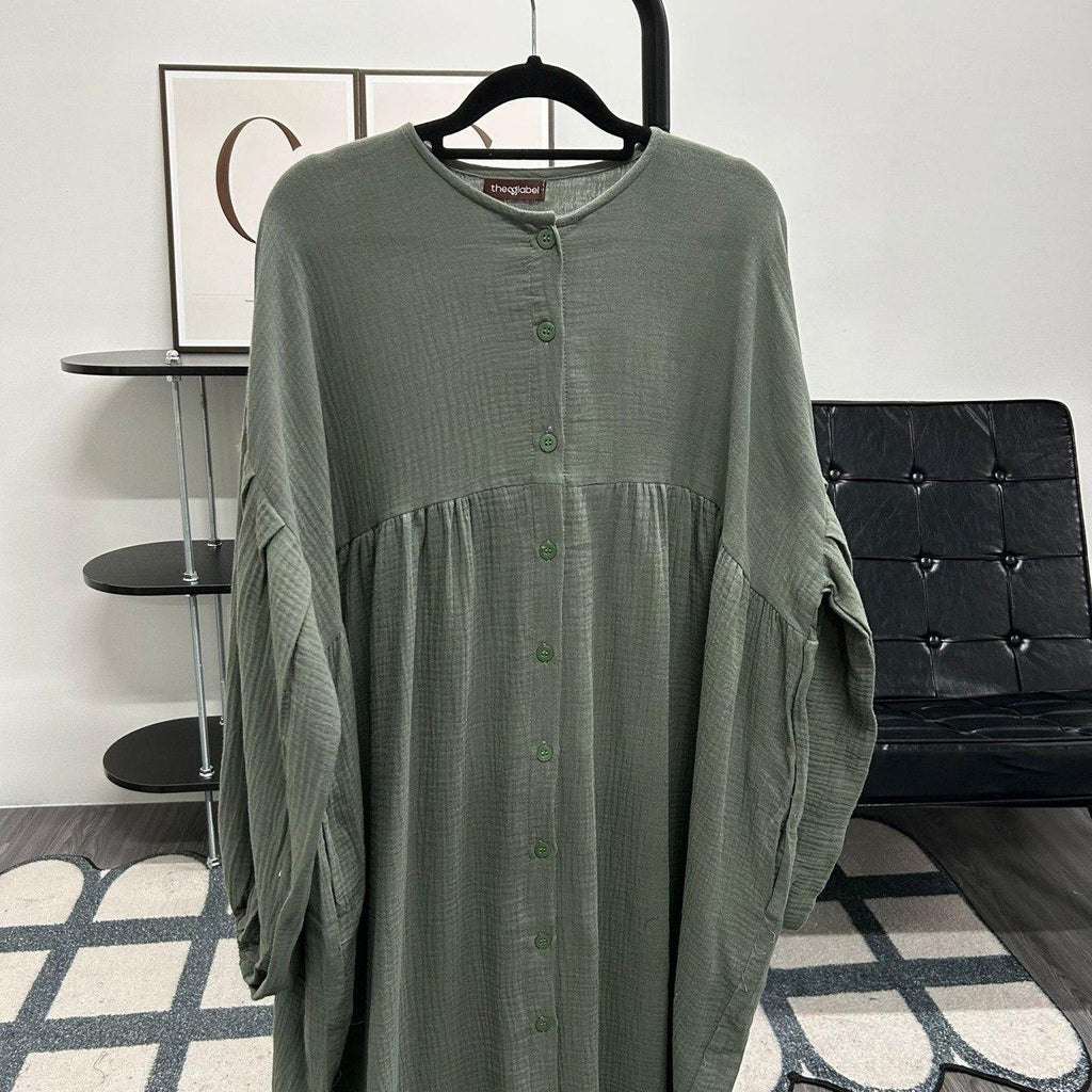 Mum Button Dress (CGLABEL - Foam)