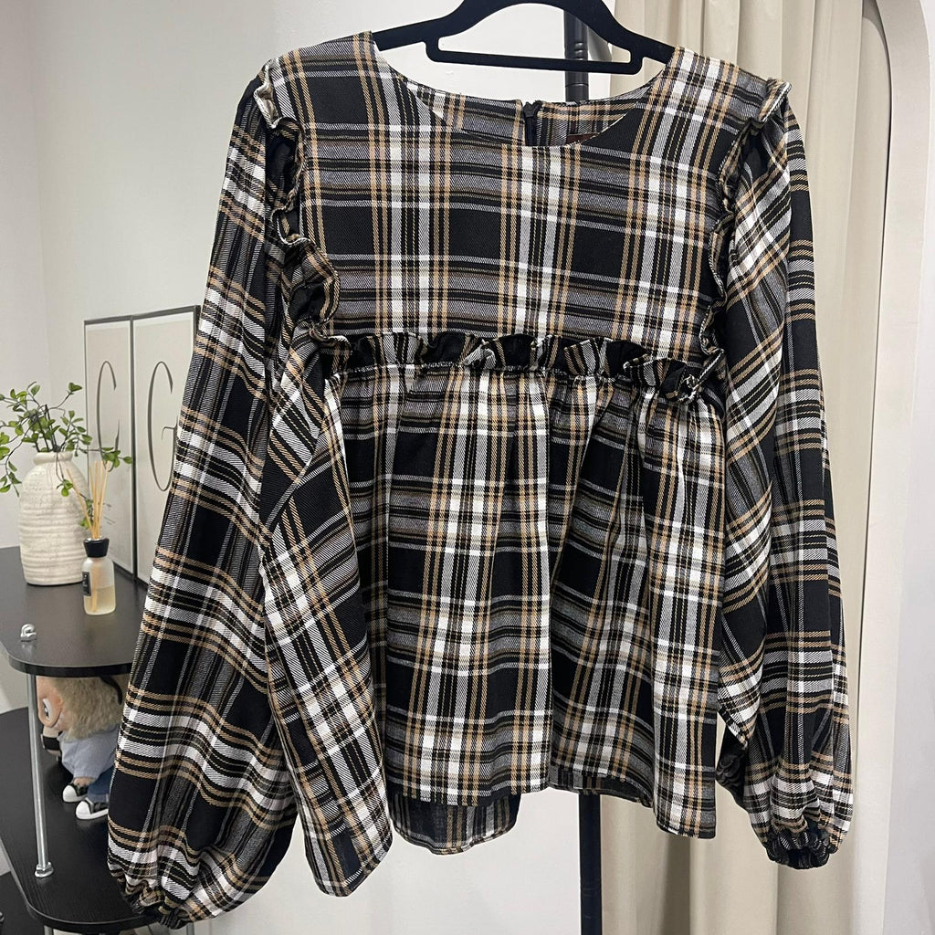 Serina Cropped Blouse (CGLABEL - Flannel)