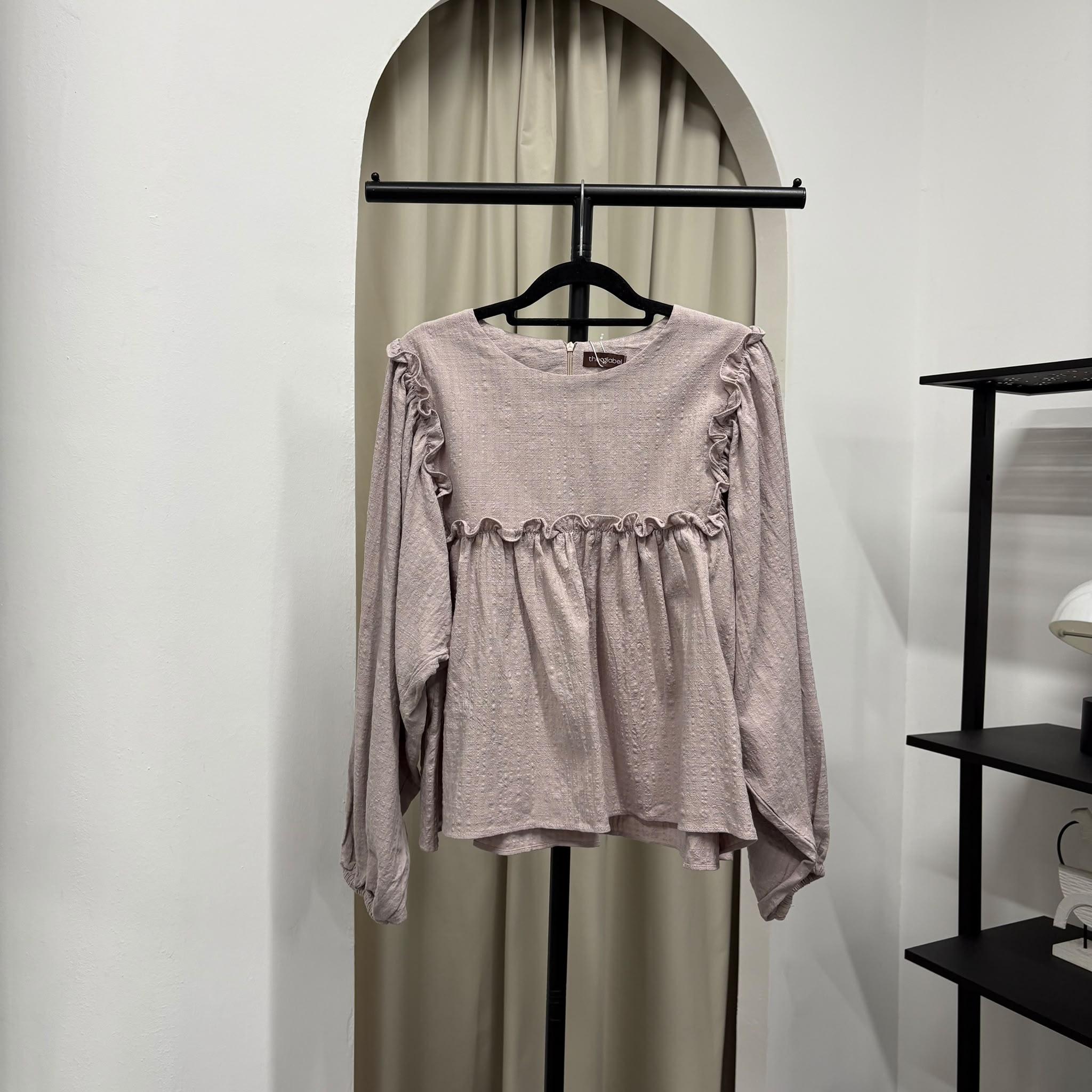 Serina Cropped Blouse (CGLABEL - Checkered Linen)