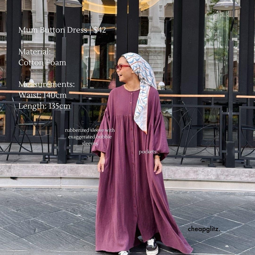 Mum Button Dress (CGLABEL - Foam)