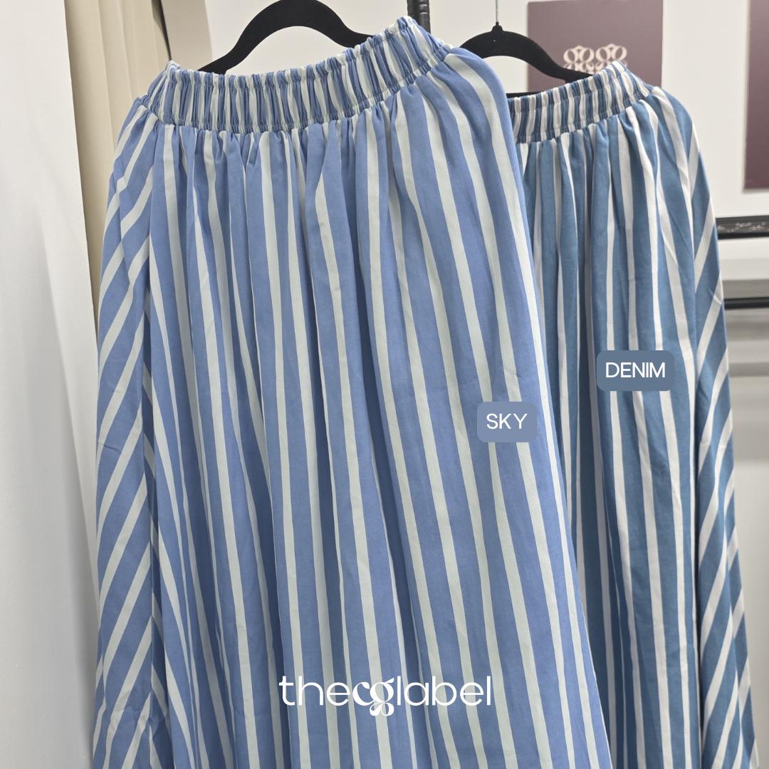 Stripe Denim Skirt (Curated Series)