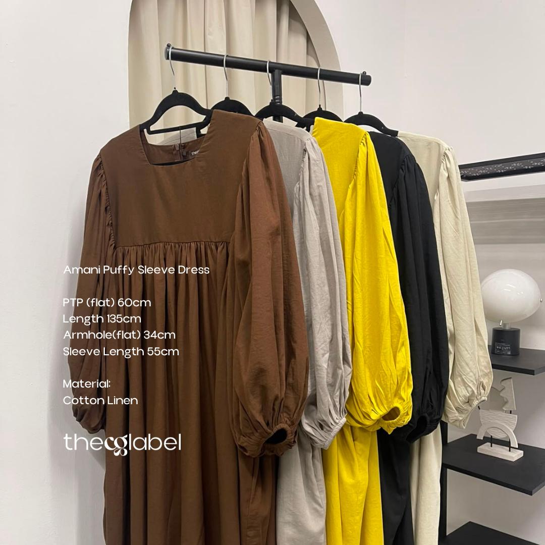 Amani Puffy Sleeve Dress (CGLABEL - Cotton Linen)
