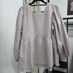 Easy Peplum Blouse (By thecglabel - Linen Stripes)