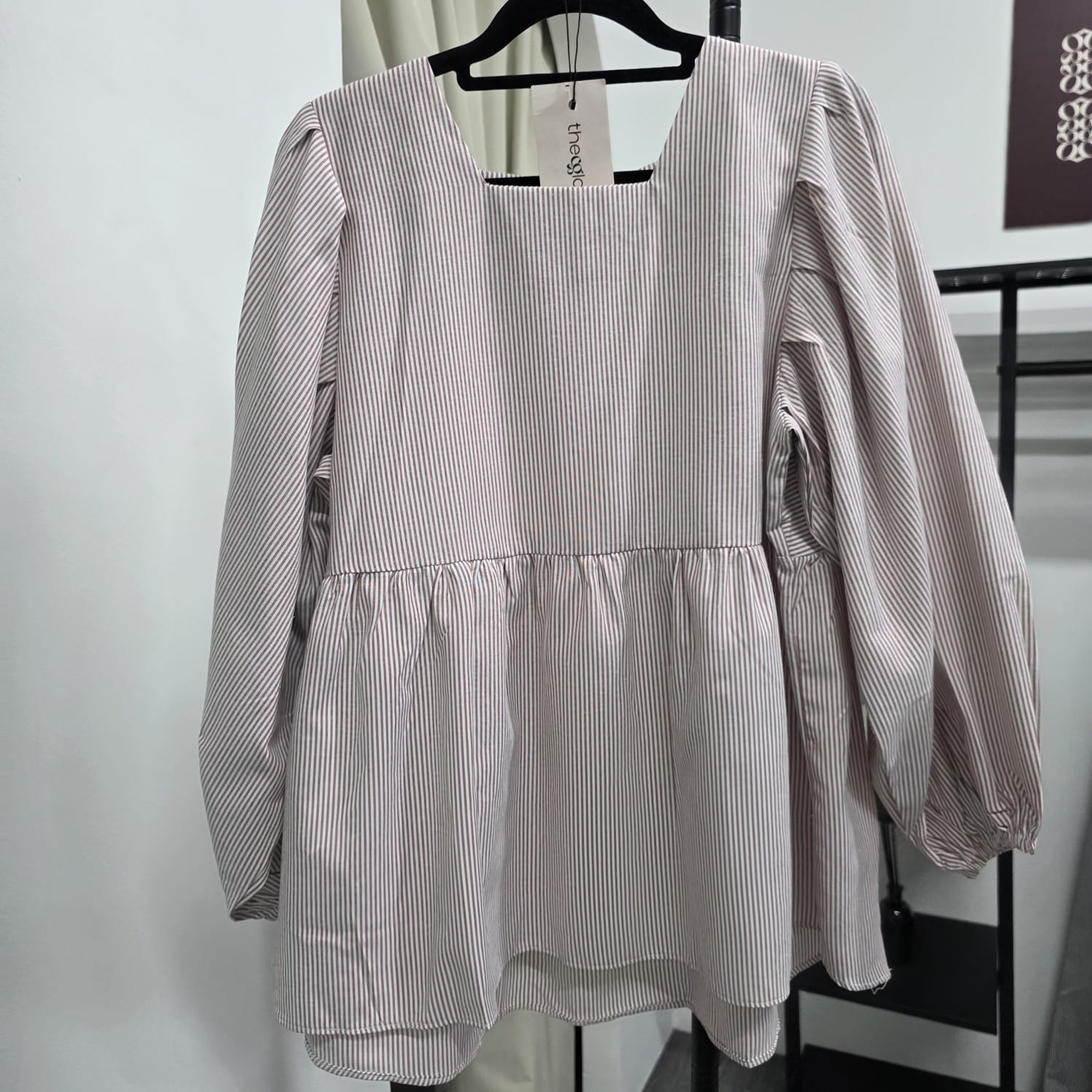 Easy Peplum Blouse (By thecglabel - Linen Stripes)