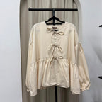 Oversized Ribbon Peplum (CGLABEL - Twill Denim)