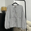 Oversized Ribbon Peplum (CGLABEL - Linen Stripes)