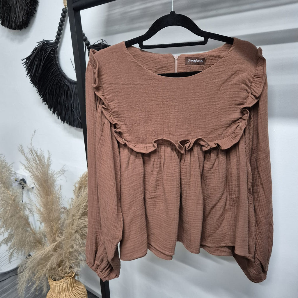 Serina Cropped Blouse (CGLABEL - Cotton Foam)