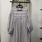 Amani Puffy Sleeve Dress (CGLABEL - Linen Stripes)