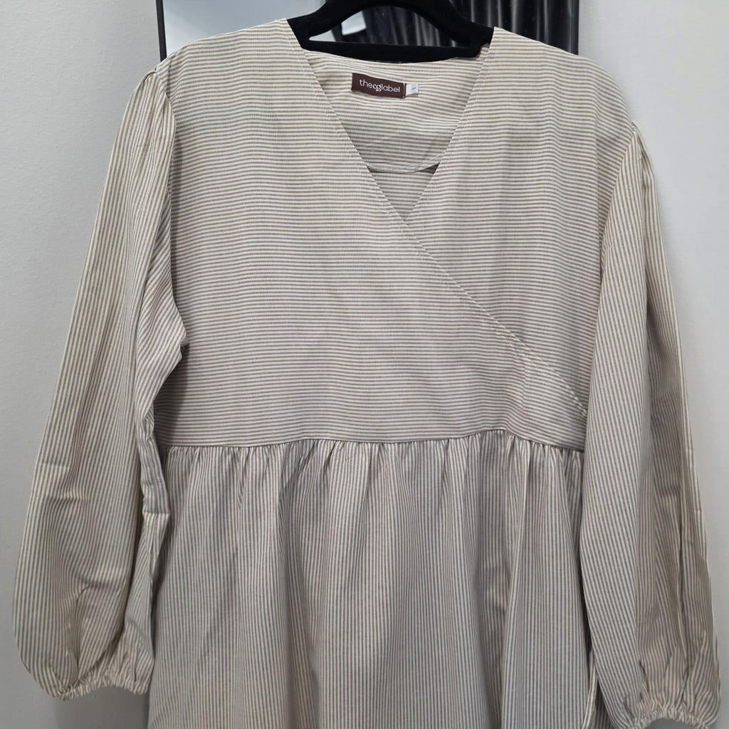 Fuss Free Kimono Dress (by thecglabel - Striped Linen Material)