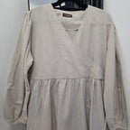 Fuss Free Kimono Dress (by thecglabel - Striped Linen Material)