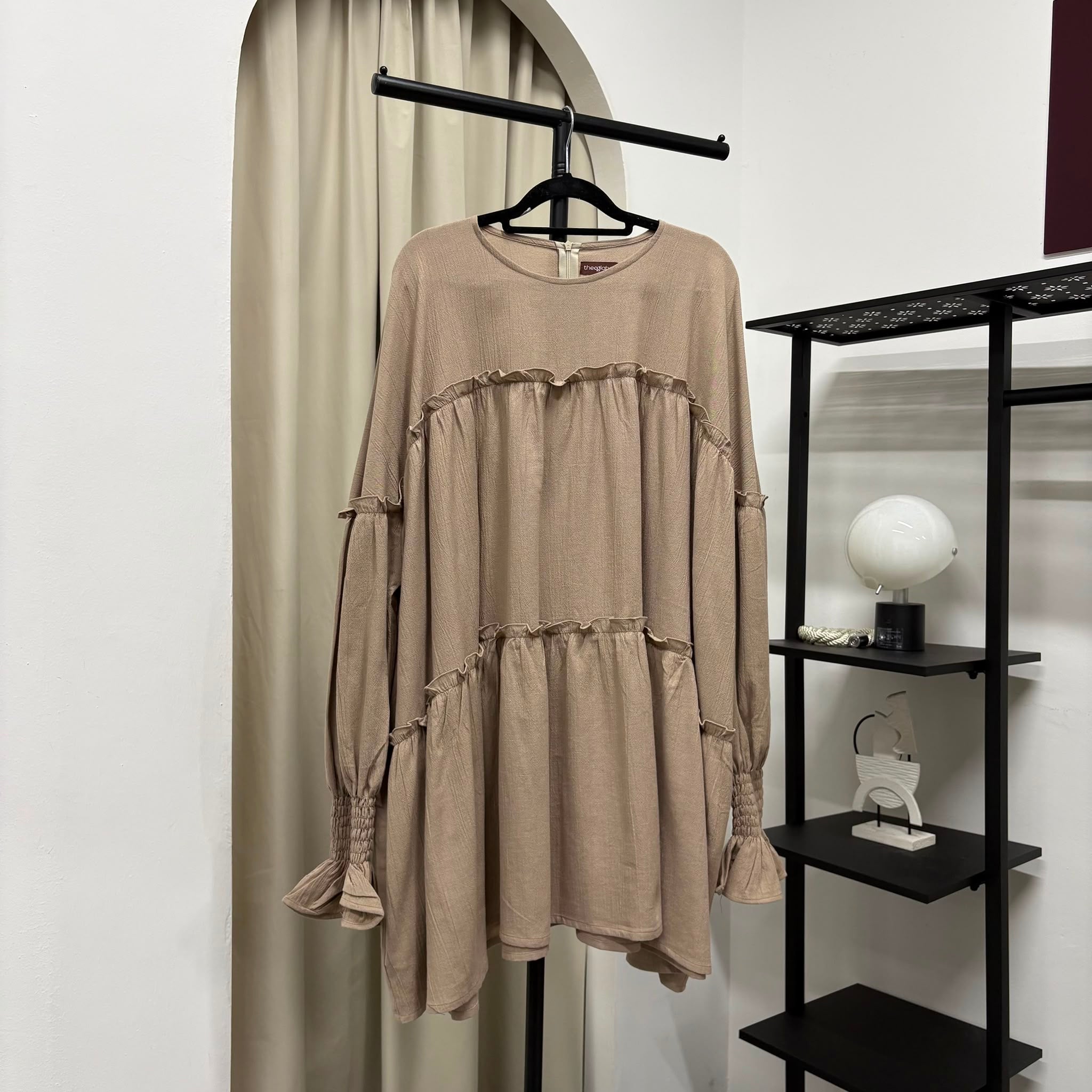 Santorini Ruffles Blouse (CGLABEL - Linen Crinkle)