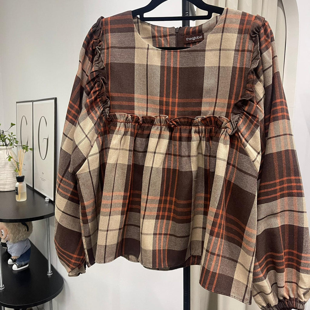 Serina Cropped Blouse (CGLABEL - Flannel)