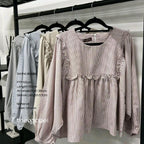 Serina Blouse (CGLABEL - Linen Stripes)