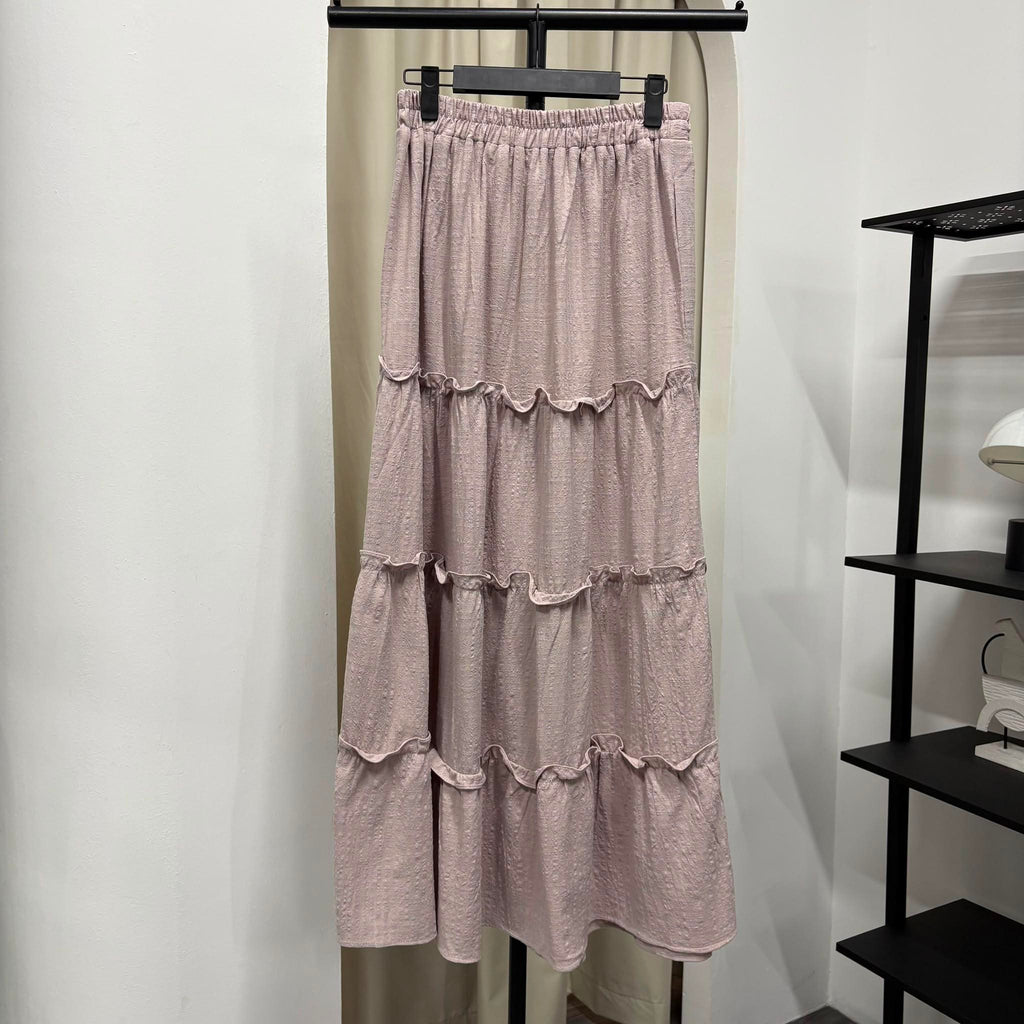 Meera Tiered Skirt (CGLABEL - Checkered Linen)