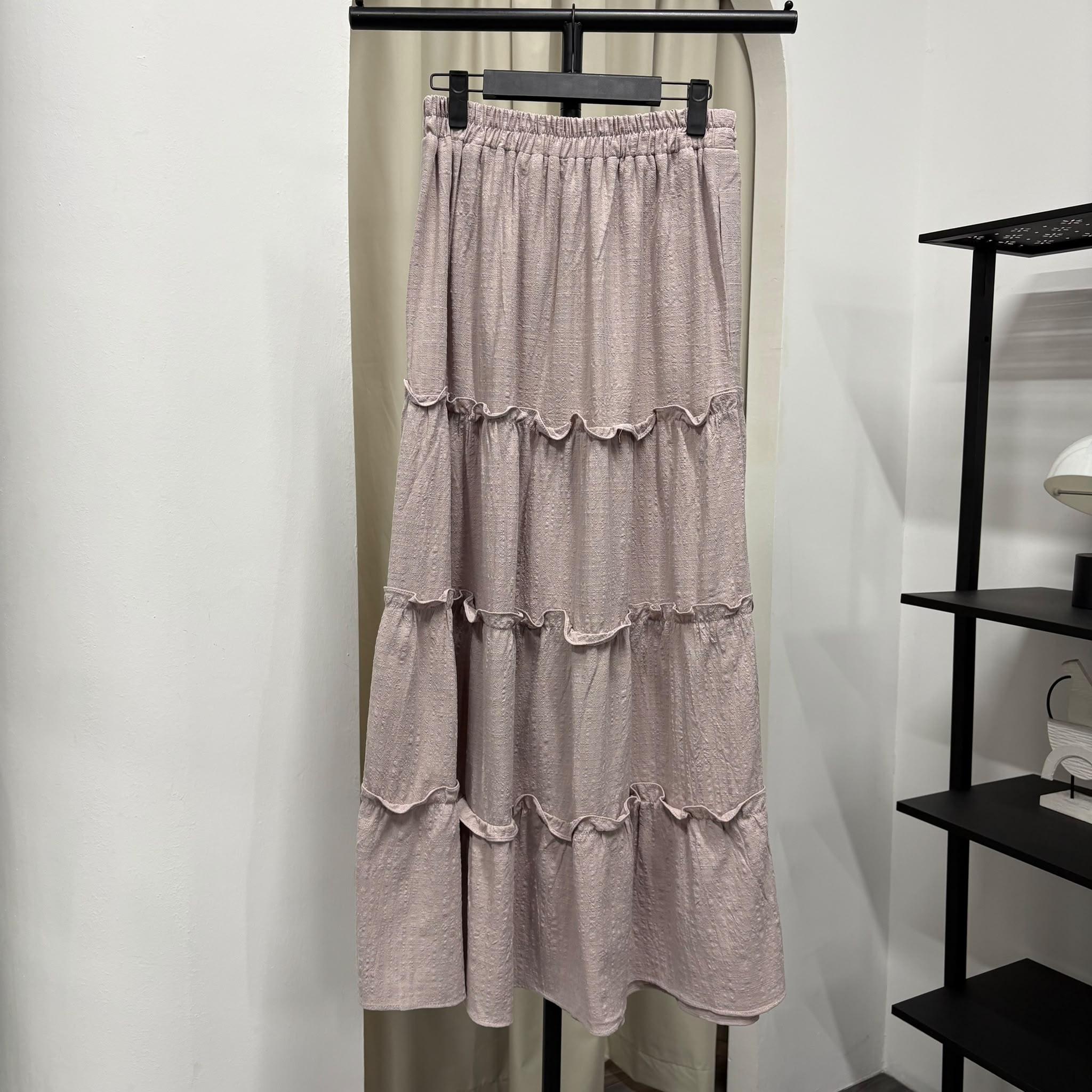 Meera Tiered Skirt (CGLABEL - Checkered Linen)