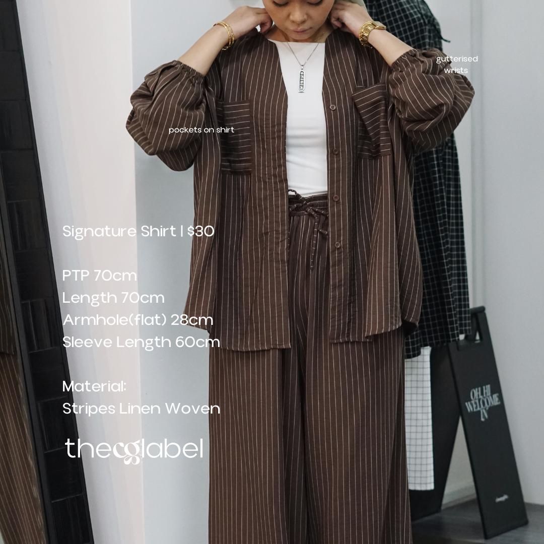 Signature Shirt (by thecglabel - Linen Stripes Woven)