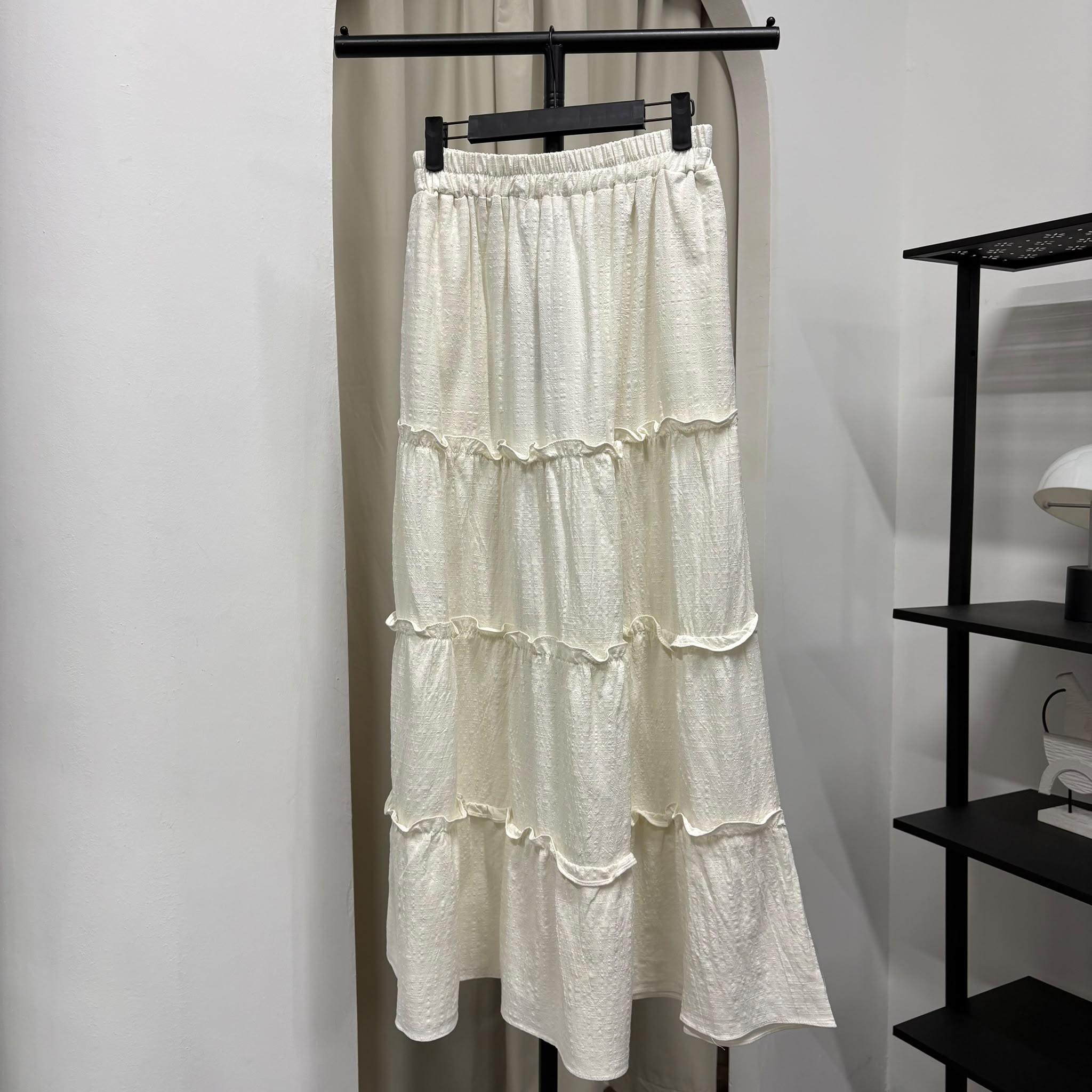 Meera Tiered Skirt (CGLABEL - Checkered Linen)