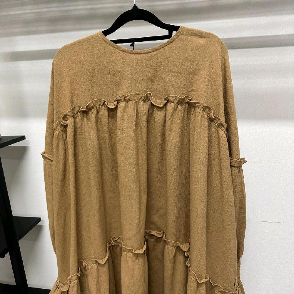 Santorini Ruffle Dress (CGLABEL - Linen Crinkle)