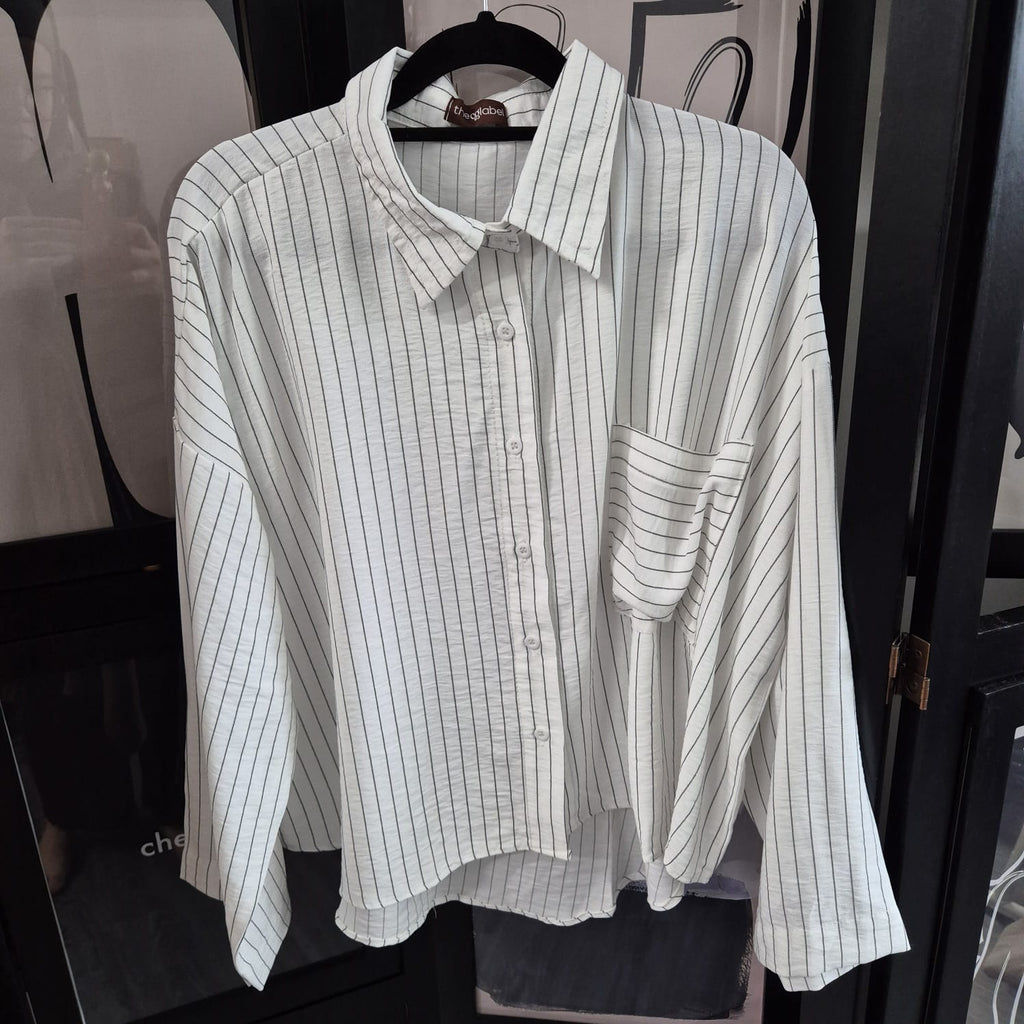 Boxy Shirt V.1 (by thecglabel - Stripes Linen Woven Material)