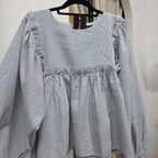 Serina Cropped Blouse (CGLABEL - Seersucker)
