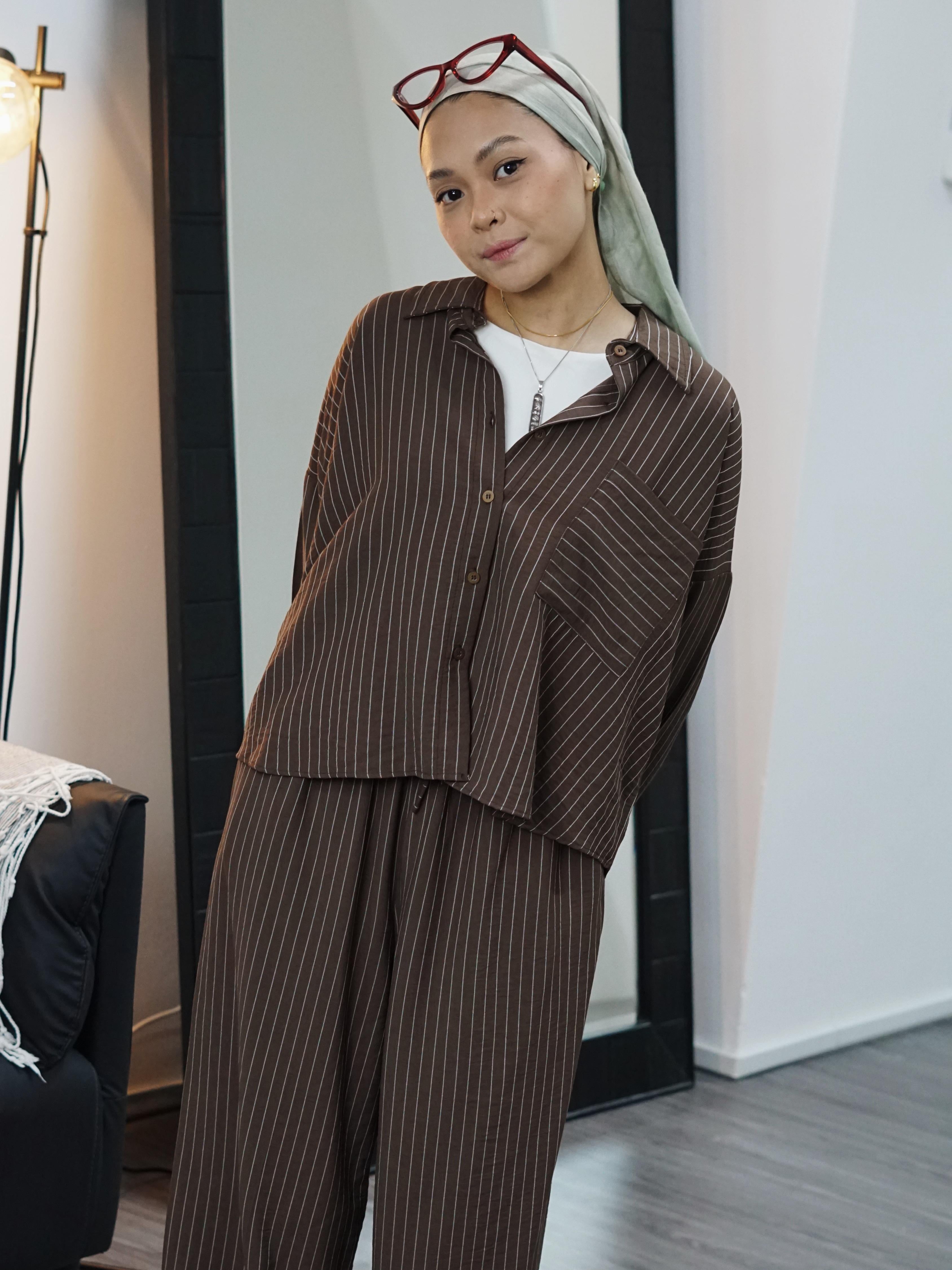 Boxy Shirt V.1 (by thecglabel - Stripes Linen Woven Material)