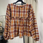 Serina Cropped Blouse (CGLABEL - Flannel)