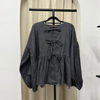 Oversized Ribbon Peplum (CGLABEL - Twill Denim)