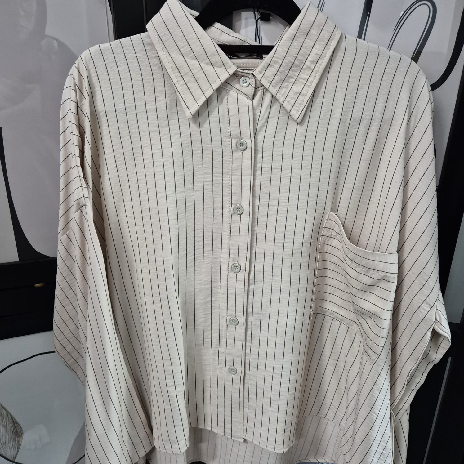 Boxy Shirt V.1 (by thecglabel - Stripes Linen Woven Material)