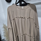 Santorini Ruffles Blouse (CGLABEL - Linen Crinkle)