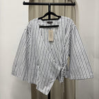 Kerry Kimono Blouse (CGLABEL - Linen Stripes)