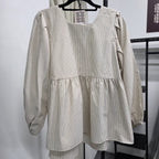 Easy Peplum Blouse (By thecglabel - Linen Stripes)