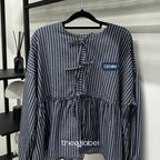 Oversized Ribbon Peplum (Thecglabel - Stripes Denim series)