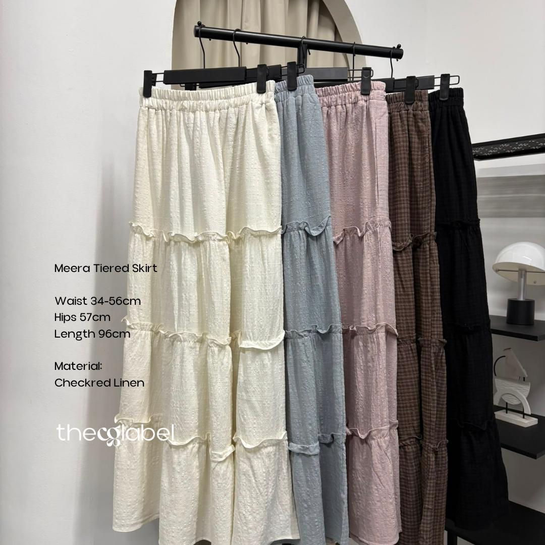 Meera Tiered Skirt (CGLABEL - Checkered Linen)