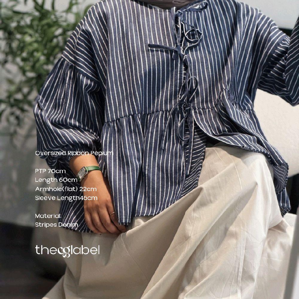 Oversized Ribbon Peplum (Thecglabel - Stripes Denim series)
