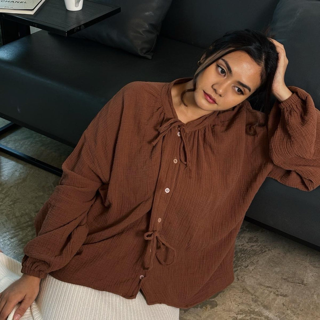 Athena Button Ribbon Blouse (by Thecglabel- Foam Series)