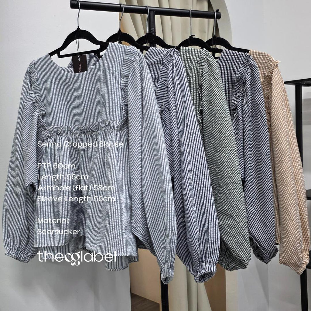 Serina Cropped Blouse (CGLABEL - Seersucker)
