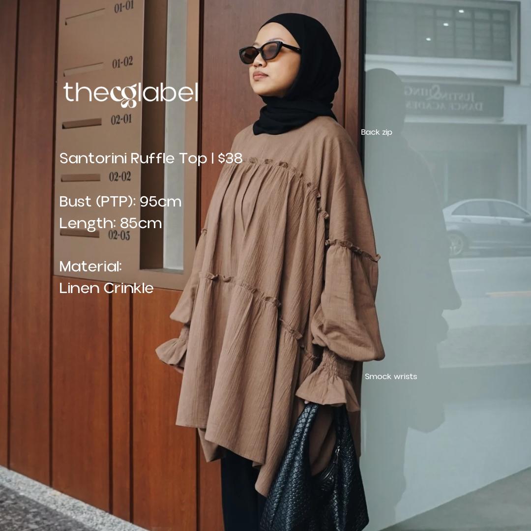 Santorini Ruffles Blouse (CGLABEL - Linen Crinkle)